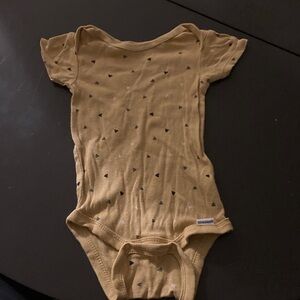 Gerber Tan Baby Bodysuit with Pattern